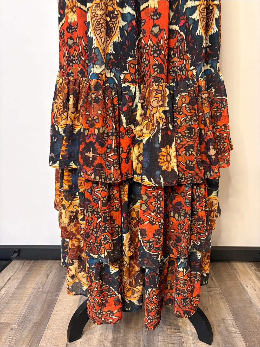Free People ‘Wear it Out’ tiered ruffle maxi dress boho side zip 6 - Picture 9 of 15